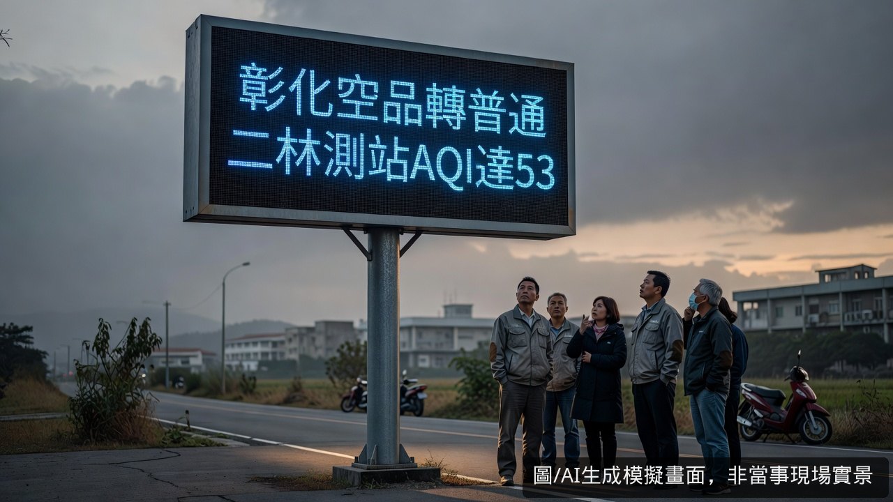 彰化空品轉普通 二林測站AQI達53